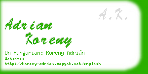 adrian koreny business card